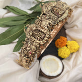 Vriksham Designer Lakshmi Ganpati & Sarasvati Style 1 gm Gold Hipbelt-Red Green-G20355